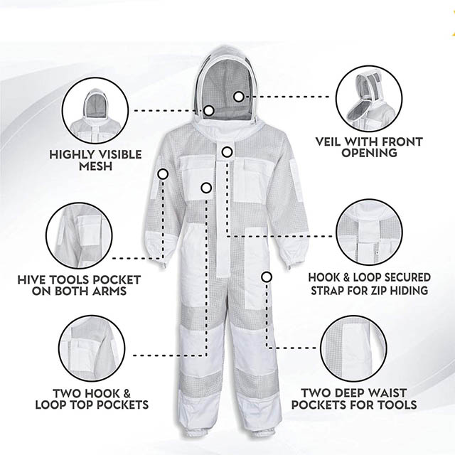 3 Layers Cotton Beekeeping Jacket Suit - Image 5