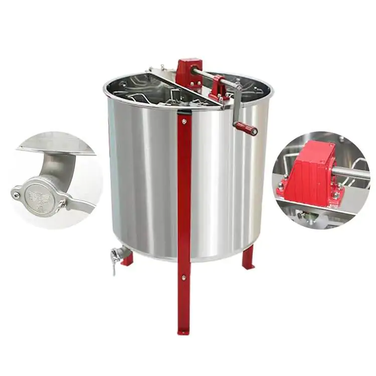 8 Frame Stainless Steel Manual Honey Extractor - Image 2