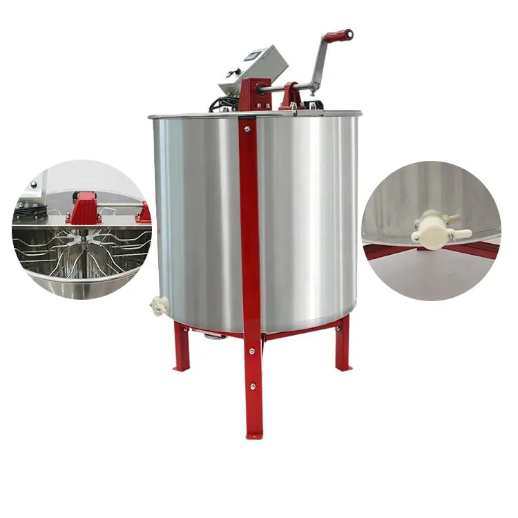 6 Frame Stainless Steel Manual Honey Extractor - Image 2